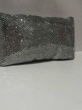 bebe Silver Sparkle Mesh Decorative Pillow